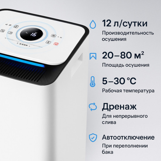 Осушитель воздуха с ионизацией ТЕХСОЛ HumidX Pro