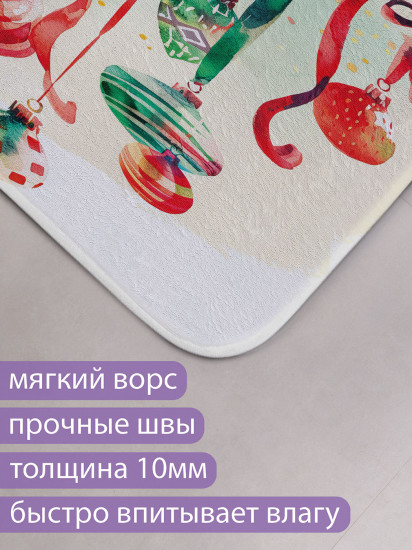 Коврик для ванной комнаты и туалета противоскользящий «Игрушки на елку»