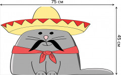 Коврик придверный «Кот в сомбреро» - Фото 1