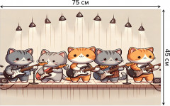 Коврик придверный «Коты музыканты» - Фото 1