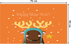 Коврик придверный «Олень в новогоднюю ночь» - Фото 1