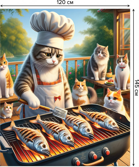 Скатерть «Кошачье барбекю»