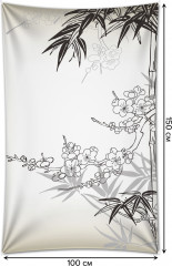 Фотопанно на стену «Цветущее дерево с пальмами» - Фото 1