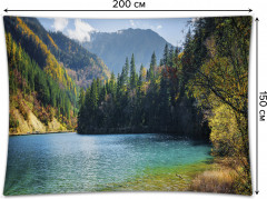 Фотопанно на стену «Пологий берег горного озера» - Фото 1