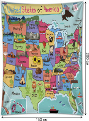 Фотопанно на стену «Анималистическая карта США» - Фото 1