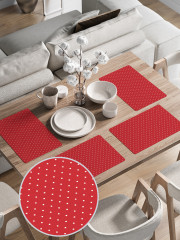 Комплект плейсматов «Белый горошек на красном фоне» - Фото 2