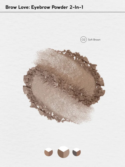 Тени для бровей «Eyebrow Powder 2in1», оттенок 02 Soft Brown