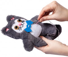 Игрушка из фетра и меха «Котик» - Фото 13