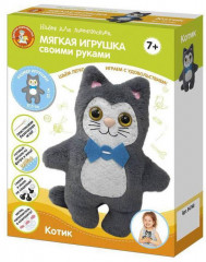 Игрушка из фетра и меха «Котик» - Фото 15