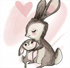 Сетка для игрушек в ванную «Зайчиха с зайчиком» - Фото 1