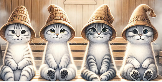 Корзина для хранения игрушек «Коты в бане»
