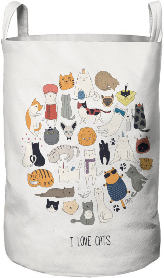 Корзина для хранения игрушек «Люблю котов»