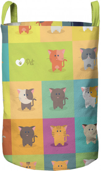 Корзина для белья «Коты в квадрате»