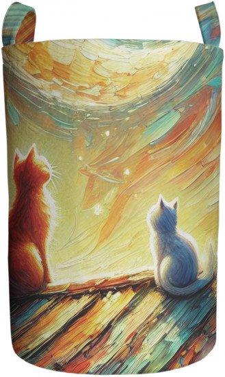 Корзина для белья «Коты маслом»
