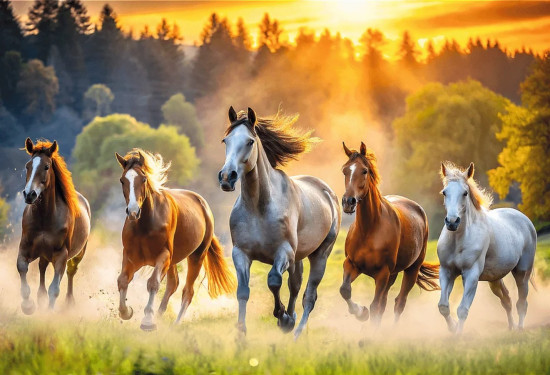 Пазл «Дикие лошади. Wild horses»
