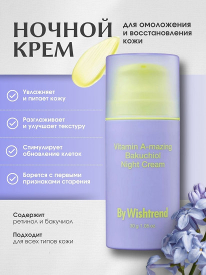 Крем для лица ночной омолаживающий «Vitamin A-mazing Bakuchiol Night Cream»