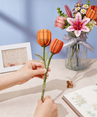 Деревянный 3D конструктор «Оранжевый Тюльпан» - Фото 1