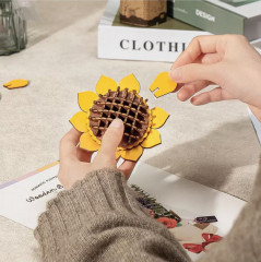 Деревянный 3D конструктор «Подсолнух» - Фото 1