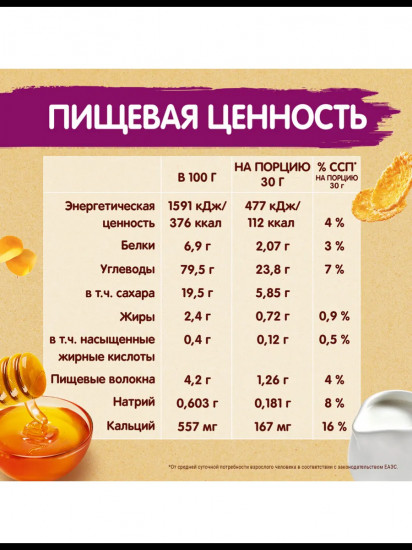 Завтрак готовый «Медовые хлопья»