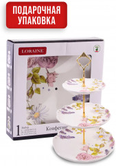 Конфетница трехъярусная «Розовый сад» - Фото 4