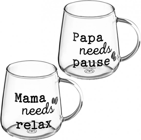 Набор кружек «Papa needs pause. Mama needs relax»