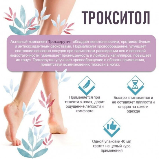 Гель для ног с троксерутином «Трокситол 2%»