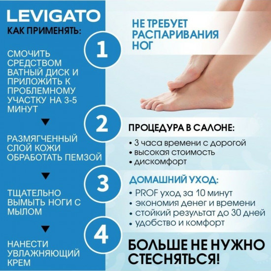 Кератолитик для гладких пяток «Levigato»
