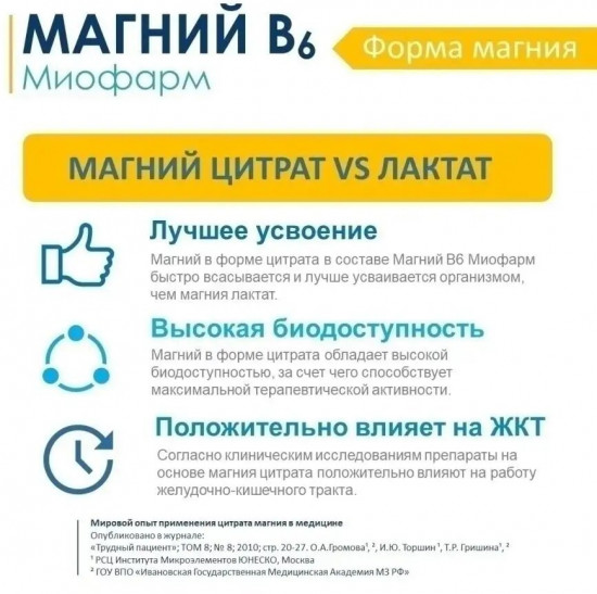 Таблетки «Магний цитрат с витаминами В6»
