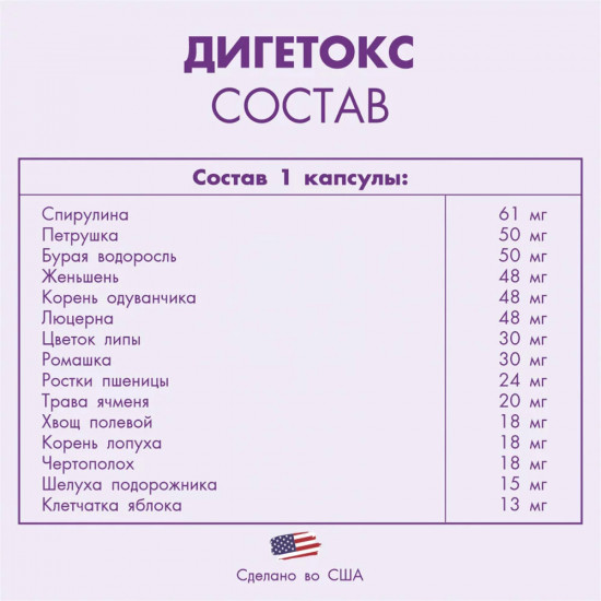 Капсулы «Дигетокс №60»