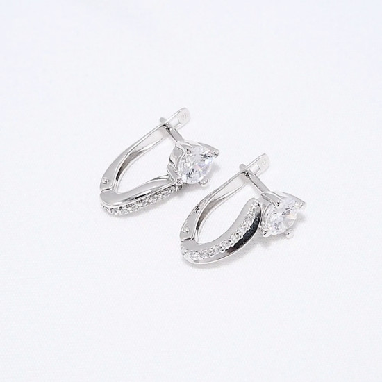 Серьги из серебра с фианитами