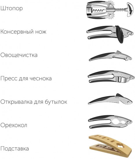 Набор инструментов кухонных на подставке