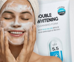 Отбеливающая пенка для глубокого очищения кожи с нейтральным pH «Double Whitening Cleansing Foam» - Фото 1
