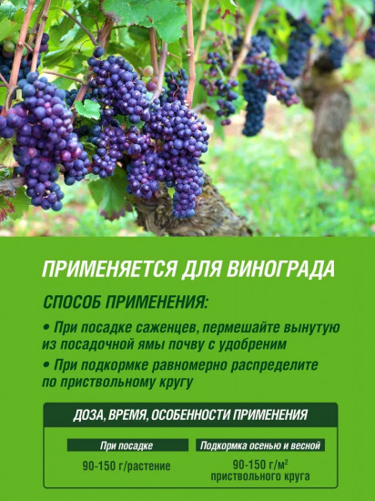 Удобрение для винограда сухое минеральное 5М «Глория»