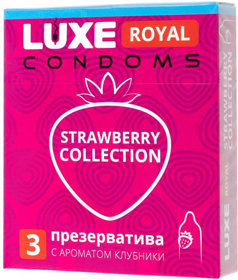 Презервативы с ароматом клубники Royal Strawberry Collection