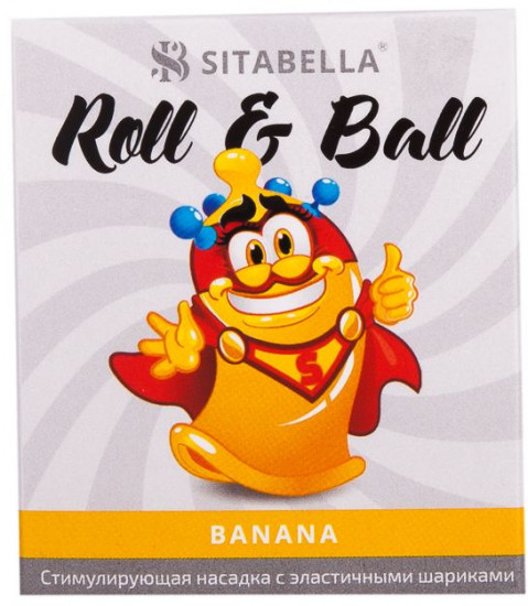 Презерватив-насадка стимулирующий Roll & Ball Banana