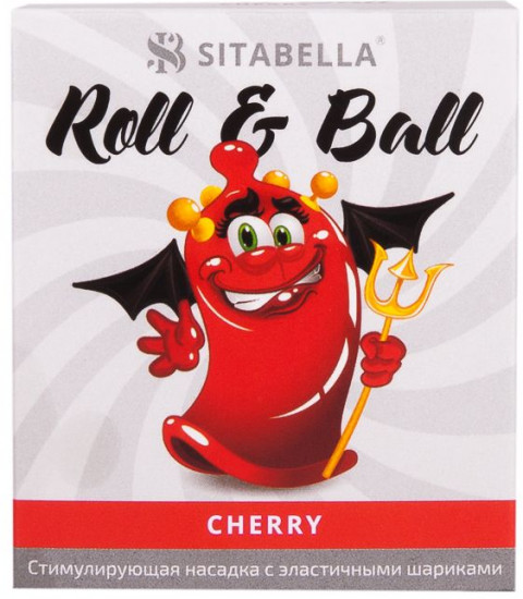 Презерватив-насадка стимулирующий Roll & Ball Cherry