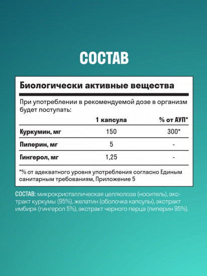 Капсулы «Куркумин с пиперином»