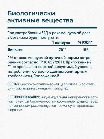 Цинк хелатный в капсулах
