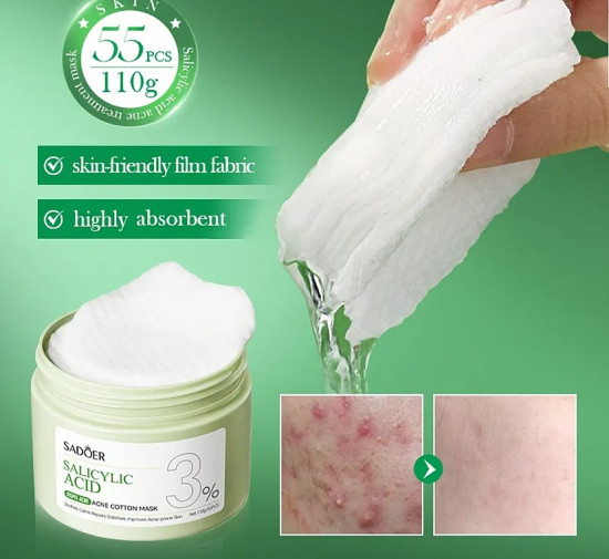 Маска-пэды для лица от акне с салициловой кислотой «Salicylic Acid Anti-acne Cotton Mask»