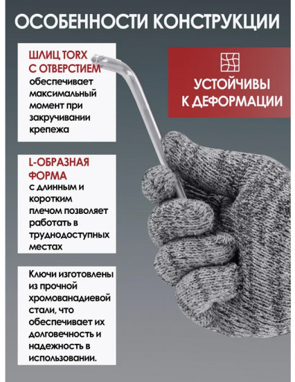 Набор ключей шестигранников с отверстием