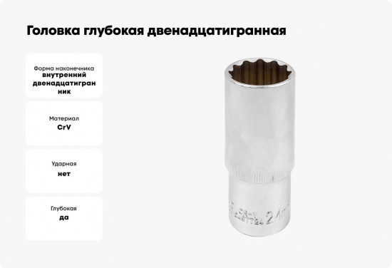 Головка торцевая глубокая