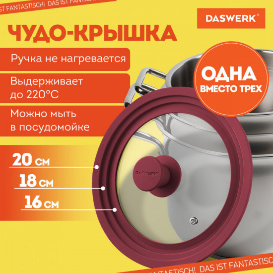 Крышка для сковороды и кастрюли универсальная