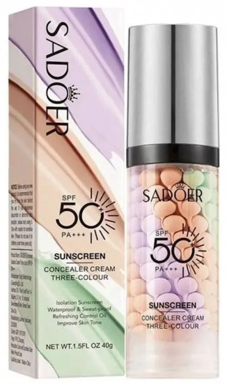 Солнцезащитная трехцветная выравнивающая основа под макияж SPF50+ PA+++