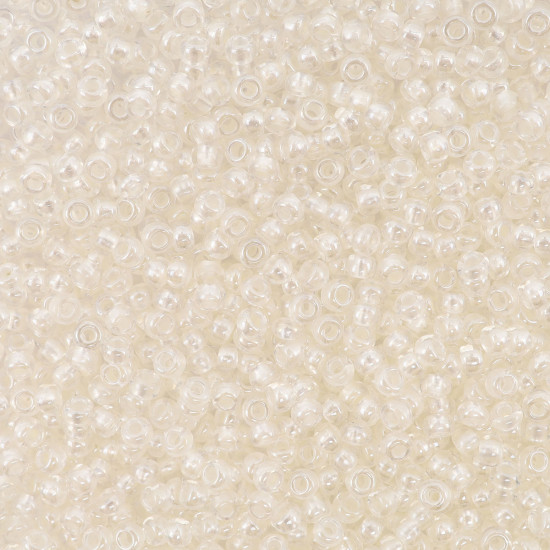 Бисер прозрачный с перламутровым цветным центром, цвет 382PI