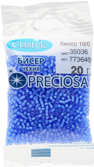 Бисер прозрачный с цветным центром, цвет 35036