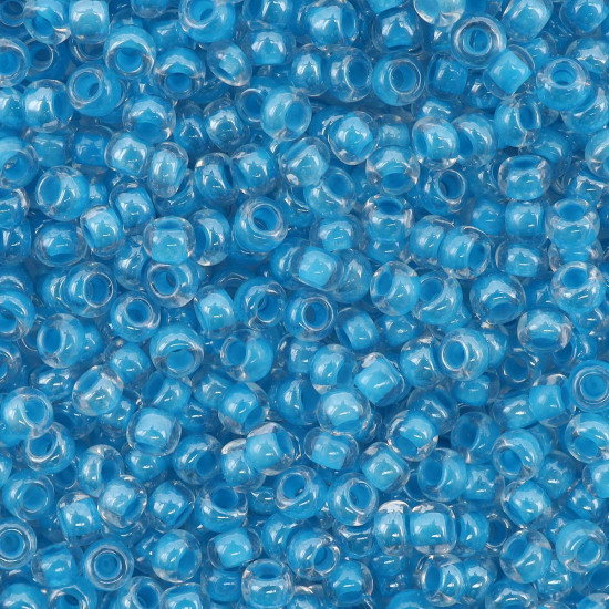 Бисер прозрачный с цветным центром, цвет 38165