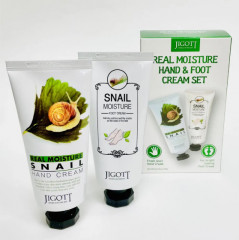 Набор кремов для рук и ног с экстрактом слизи улитки «Real Moisture Hand & Foot Cream Set» - Фото 1