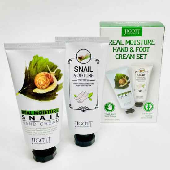 Набор кремов для рук и ног с экстрактом слизи улитки «Real Moisture Hand & Foot Cream Set»