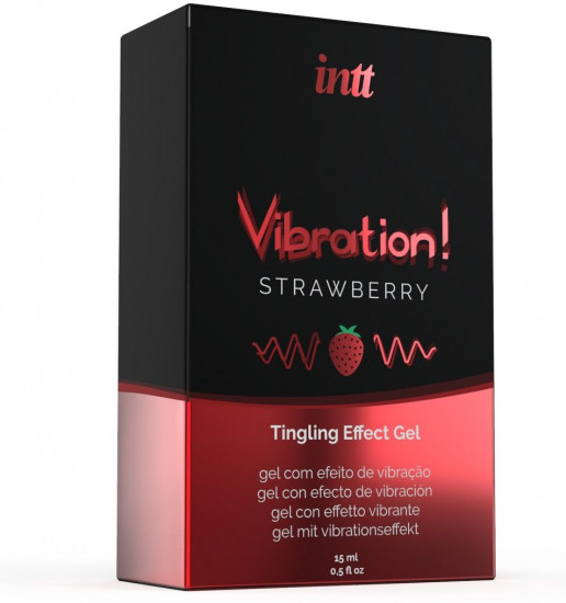  Гель жидкий интимный с эффектом вибрации Vibration! Strawberry