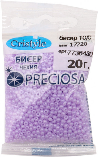 Бисер алебастр с цветным покрытием, цвет 17228